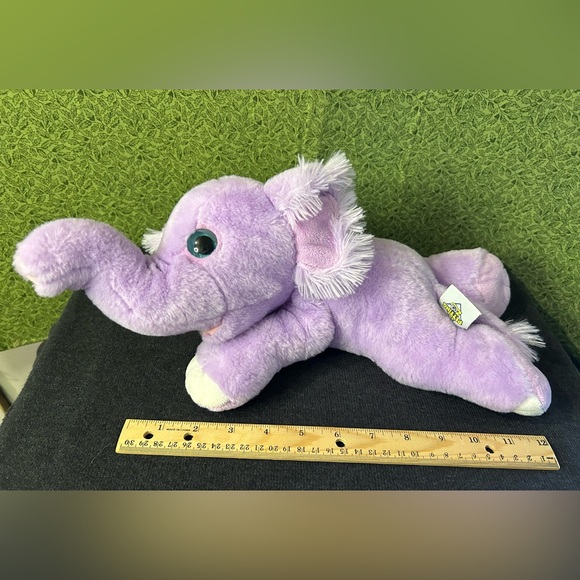 The Petting Zoo Plush Stuffed Purple Elephant 14” - Picture 7 of 8